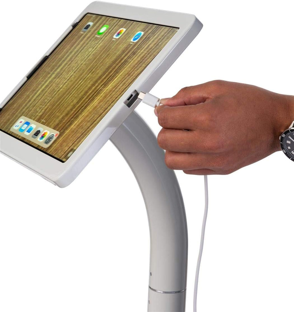 Displays2go Floor or Countertop Stand for iPad Pro 12.9', Rotating — White (IPEVRPRO12W)