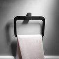 Bathroom Bath Towel Holder, Hand Towel Ring, Nordic Black Gold Square Towel Ring, Solid Towel Rack, Modern Style Towel Hanger, Hand Towel Holder，Black-A