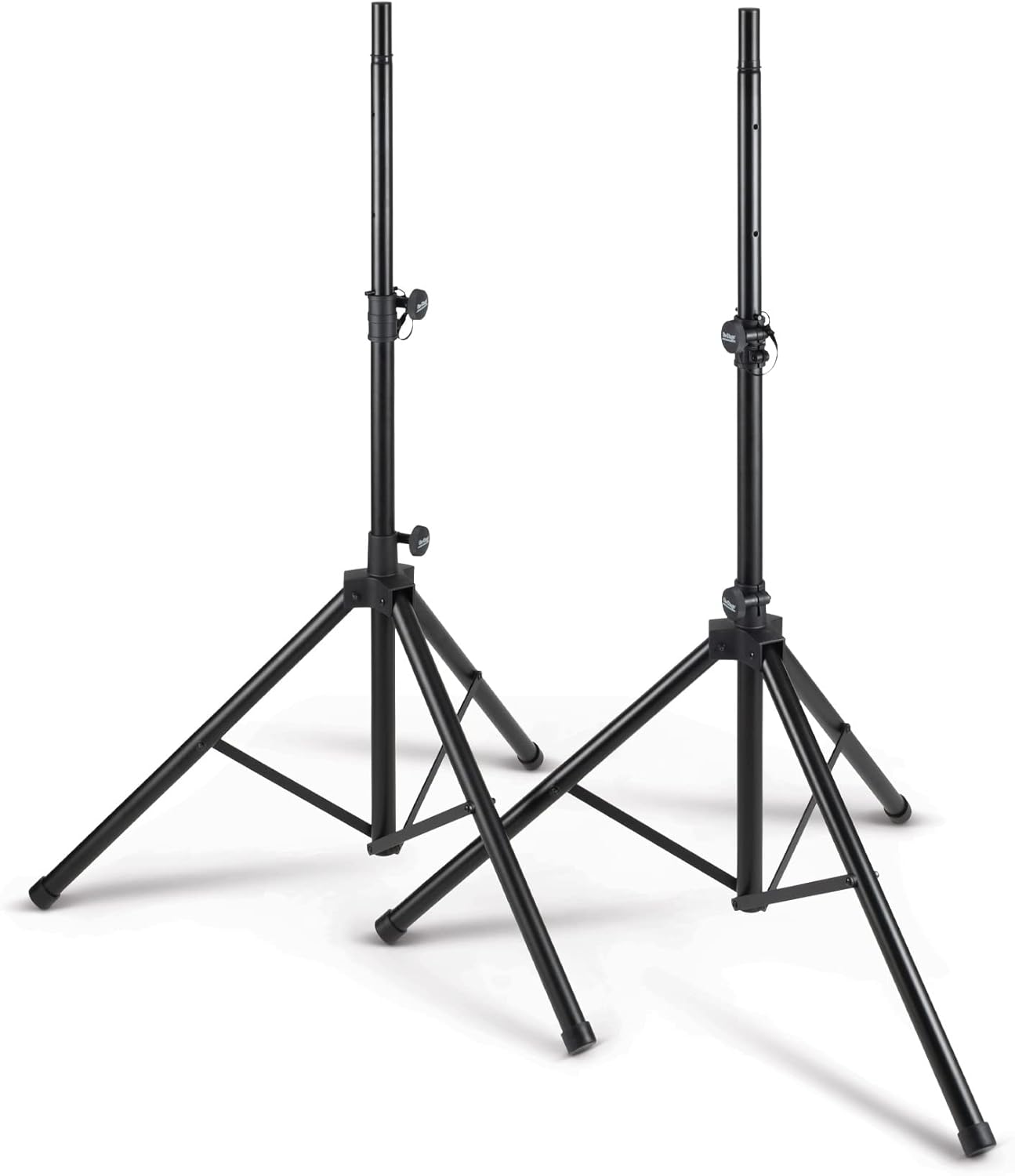 On-Stage SSP7950 All-Aluminum Speaker Stand Pack (Pair of Folding, Portable Stands, Tripod Base, Carry Bag, Height Adjustable, Nonslip Rubber Feet, 1 3/8″ and 1 1/2″ PA Mounting Poles, Black)