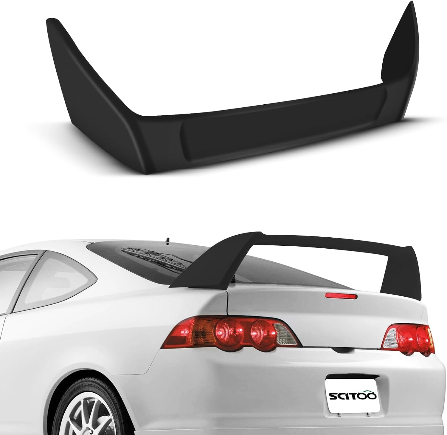 SCITOO ABS Black Rear Trunk Spoiler Wing Exterior Accessories Styling Kits Replacement for Acura RSX 2-Door Coupe 2.0L Type-S