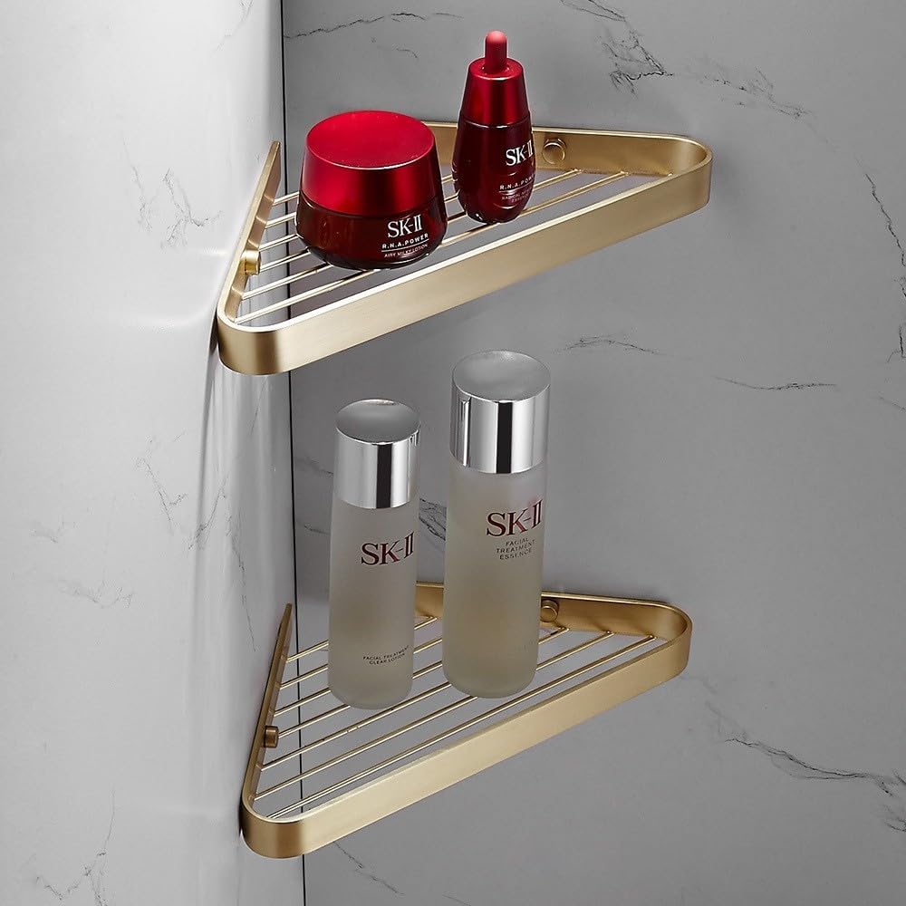 Bathroom Accessories Bathroom Shelf Towel Rack Paper Holder Toilet Brush Holder Towel Ranger Brushed Gold Brass Bath Hardware,Bathroom Shelf A5