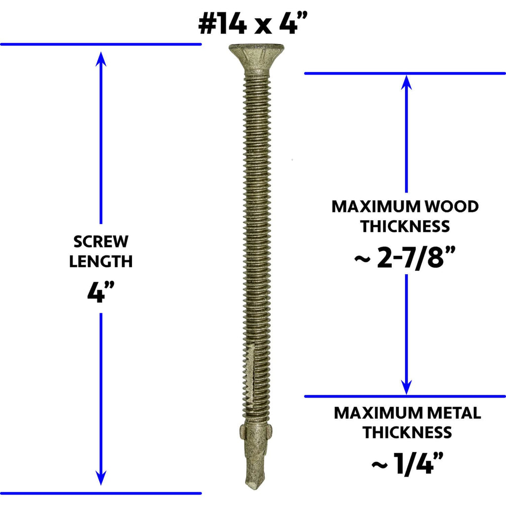 14x4 Reamer Tek Torx/Star Head Self-Drilling Wood to Metal Screws - for Flatbeds, Trailers - T-30 Torx Screw Head - CASE Qty 42 Boxes 1,080 Screws