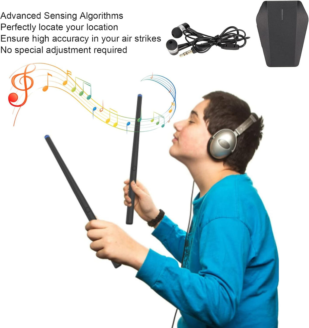 Air Drum Sticks Set,AR Somatosensory Drum Set Portable Adult Children to Practice Intelligent Electronic Virtual Drum for Adults