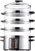 Vegetable Steamer Rice Cooker- Electric Steam Appliance Food Steamer Vegetable Steamer 4 Tier Stackable Auto Shut Off Fast Heating Electric Food Steamer(
