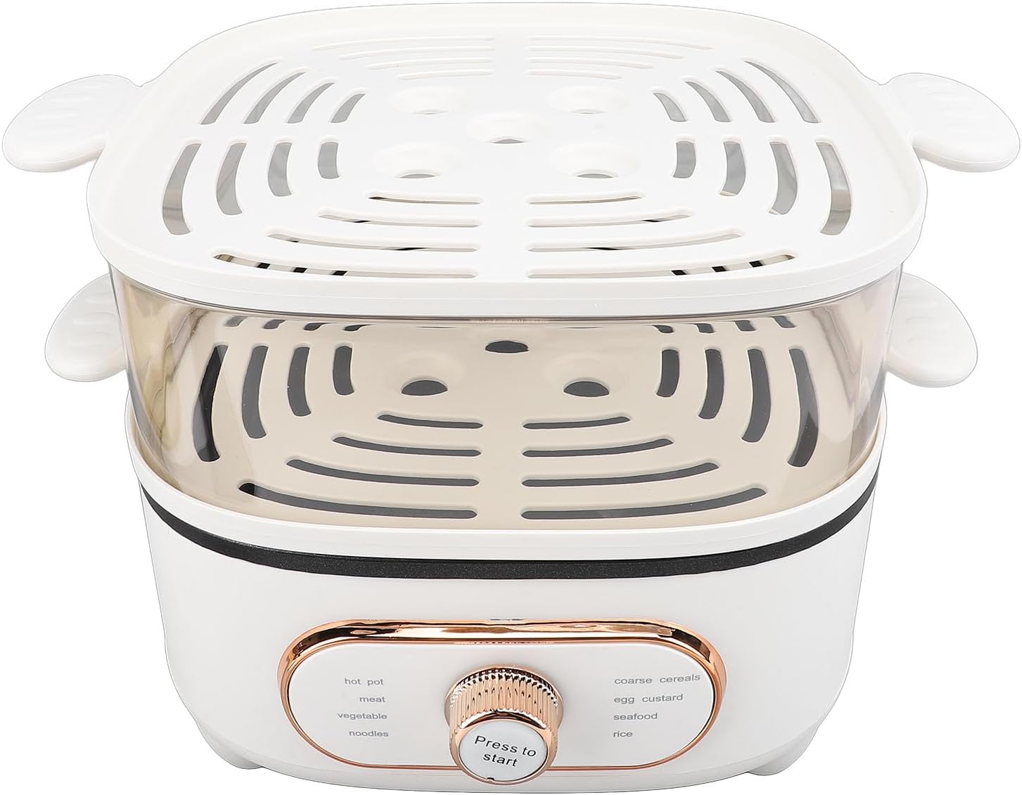 2 Tier Electric Food Steamer, 1200W 10.5L Electric Hot Pot with Steamer, Stackable Baskets, Fast Simultaneous Cooking Vegetable Steamer for Seafood, Raman, Soup, Noodles, Oatmeal