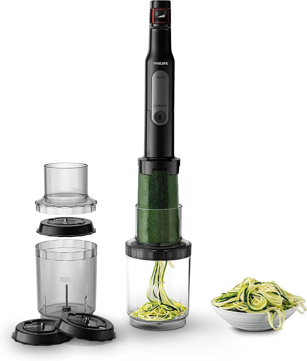 Philips ProMix Viva Collection Handblender, 300W Blending Power, SpeedTouch, Easy & Intuitive, On-the-Go Tumbler, Black & Stainless Steel, (HR2629/91)