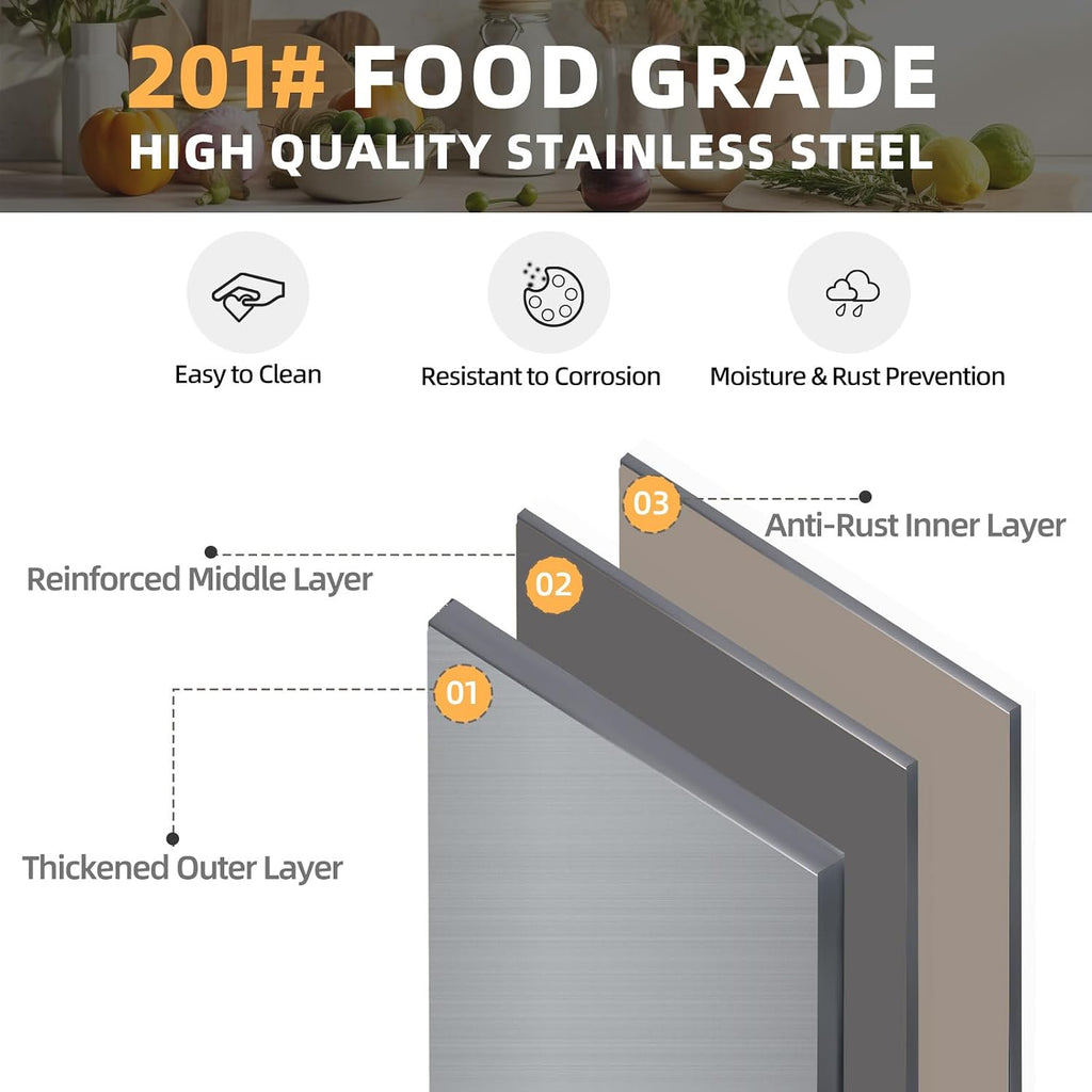 Stainless Steel Work Table with Drawers, 48'x24' Prep Table for Commercial Kitchen, Heavy-Duty Workbench Worktable Rolling Kictchen Island with Wheels for Home Kitchen and Restaurant