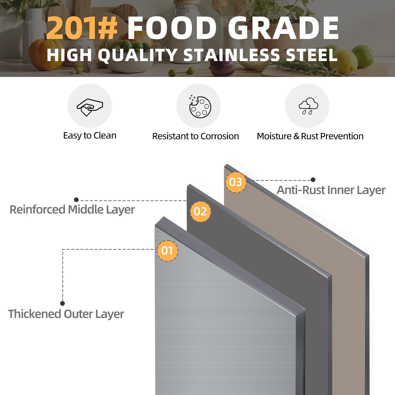 Stainless Steel Work Table with Drawers, 48'x24' Prep Table for Commercial Kitchen, Heavy-Duty Workbench Worktable Rolling Kictchen Island with Wheels for Home Kitchen and Restaurant