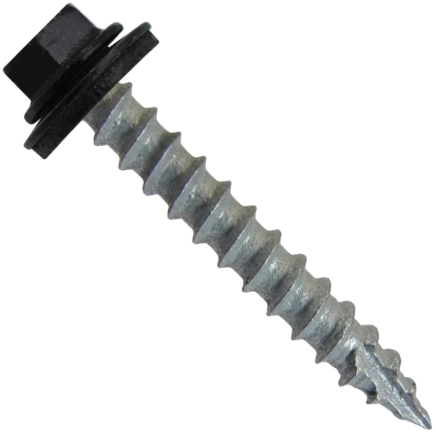 Jake Sales #14 Metal Roofing Screws: (750) 1-1/2' Black Hex Washer Head Self Tapping Metal to Wood Sheet Metal Roofing Siding Screws with EPDM Washer
