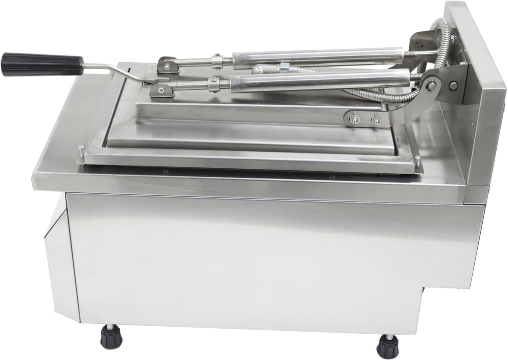 TECHTONGDA Dumpling Frying Machine, 220V Automatic Single Head Fried Dumpling Machine, Pot Paste Electric Baking Pan, Automatic Water Spray, Pancake Maker, Inner Pot Size 12.6 x 8.5 x 2 Inch, 3200W
