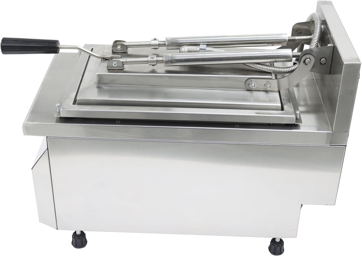 TECHTONGDA Dumpling Frying Machine, 220V Automatic Single Head Fried Dumpling Machine, Pot Paste Electric Baking Pan, Automatic Water Spray, Pancake Maker, Inner Pot Size 12.6 x 8.5 x 2 Inch, 3200W
