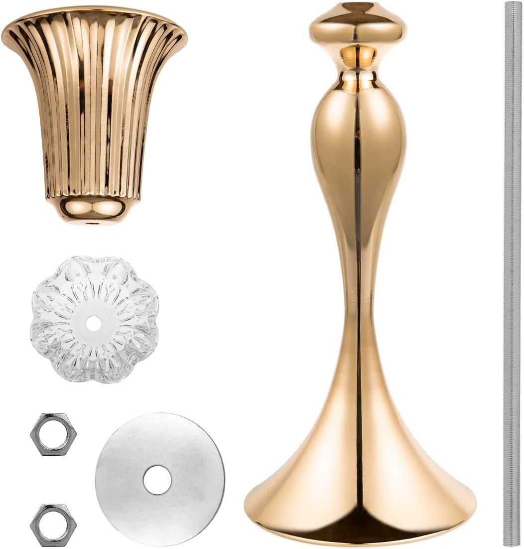 Metal Wedding Flower Vases for Tables - 22' Tall Elegant Table Centerpiece Vases, Gold Trumpet Flower Stands for Anniversary Ceremony Birthday Party Event Wedding Home Decorations (10, Gold)