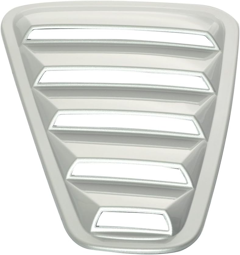 Pre Painted Window Delete Panels Compatible with 2005-2009 Ford Mustang V6, Factory Style Satin Silver Metallic #TL ABS Plastic Sun Rain Shade Guard Wind Vent Air Deflector by IKON MOTORSPORTS, 2006