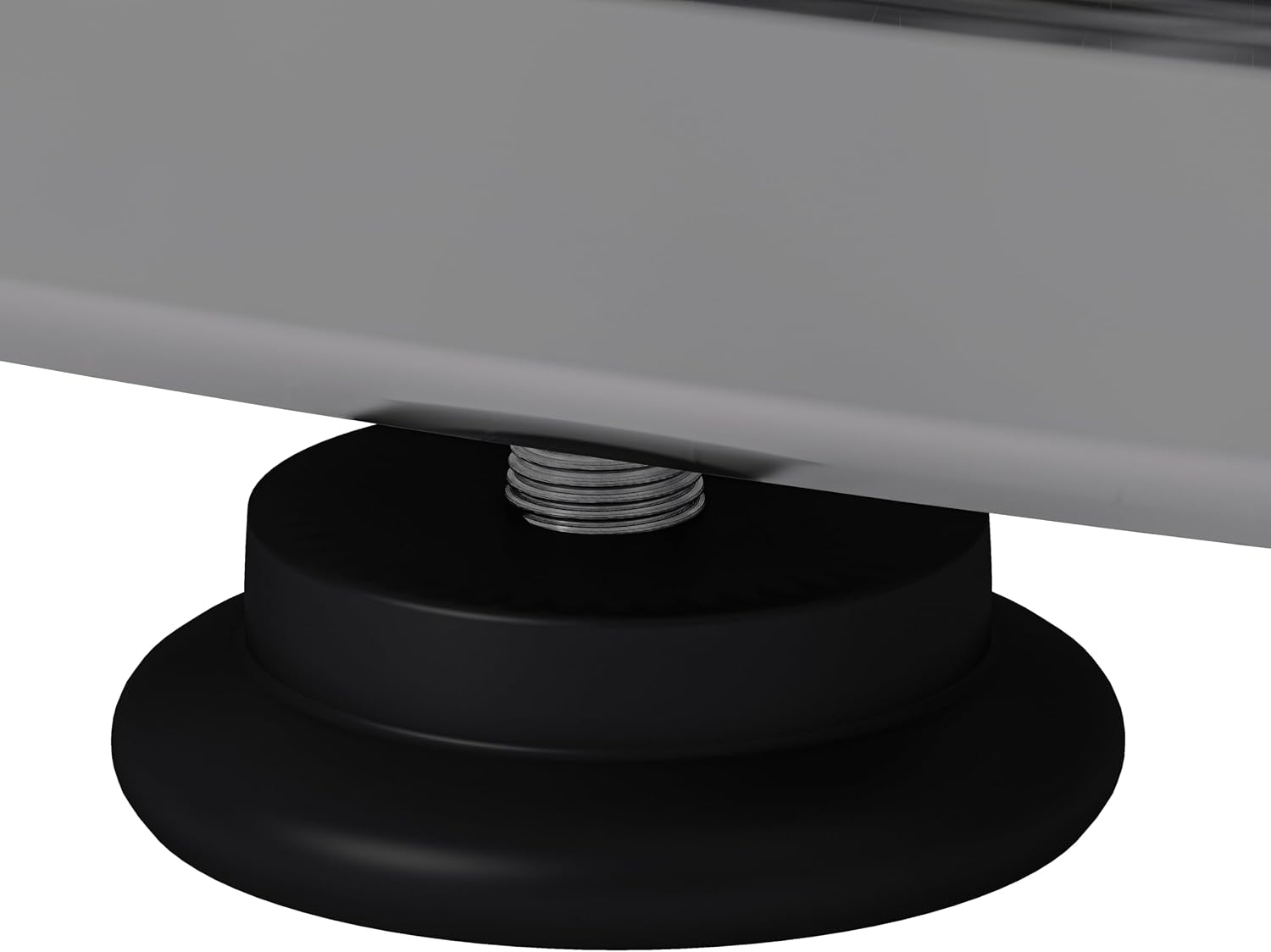 47' Rectangle Coffee Table with Tempered Glass Tabletop, Modern Chrome Ring Base, Gray, Luxury Living Room Center Table