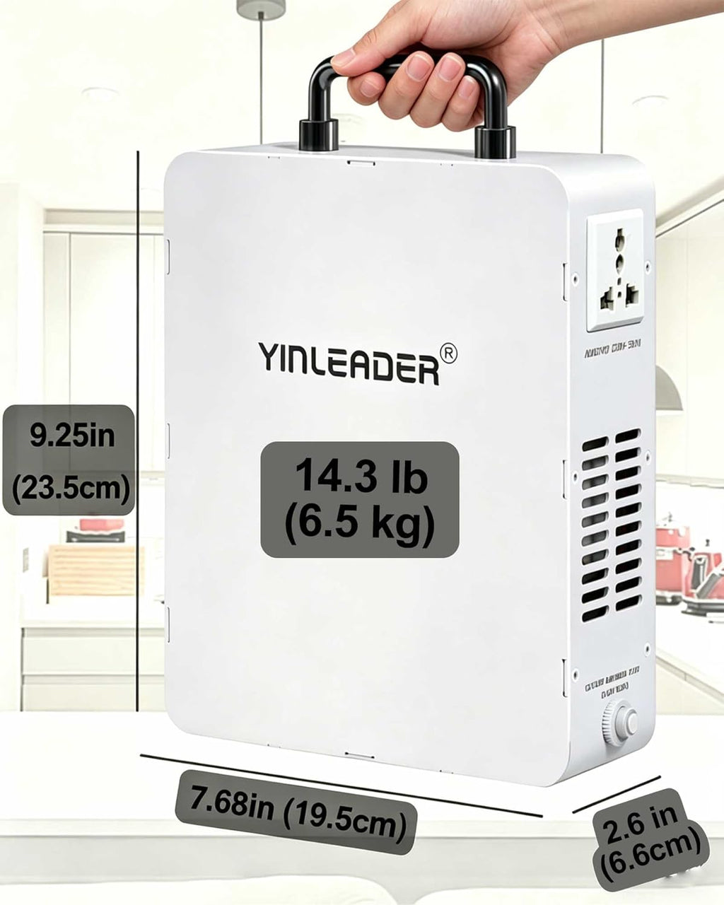 Yinleader 3000W 110v to 220v Converter Step Up Voltage Transformer 110v/120V to 220V/240V for Euro/Asia/DE/FR/UK/AU Appliances Used in US/CA/MX(White)