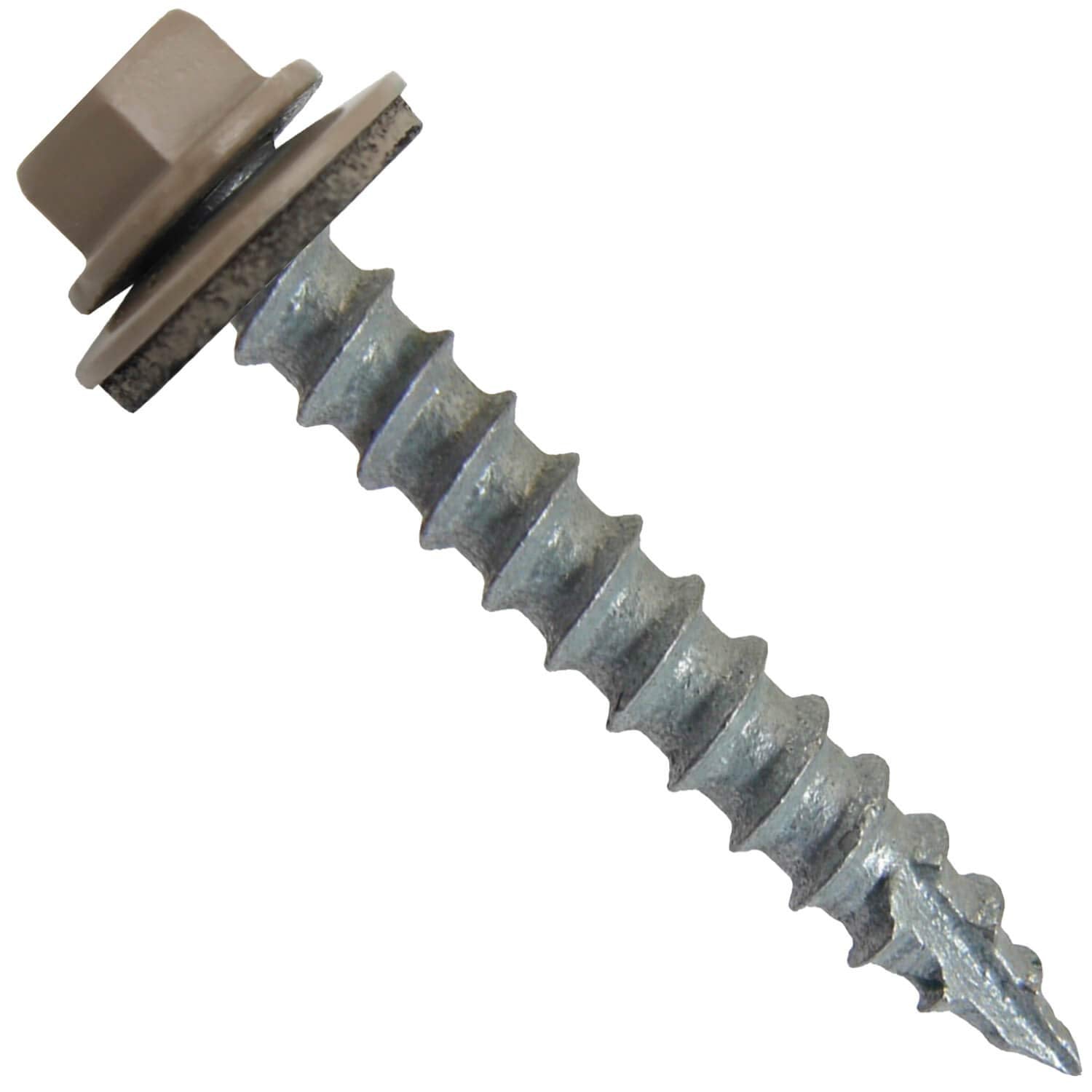 #14 Metal Roofing Screws Screws x 1-1/2' Buckskin Hex Washer Head Sheet Metal Roof Screw. Self Starting/self Tapping Metal to Wood with EPDM Washer. Colored Head. for Corrugated Roofing (750 Count)