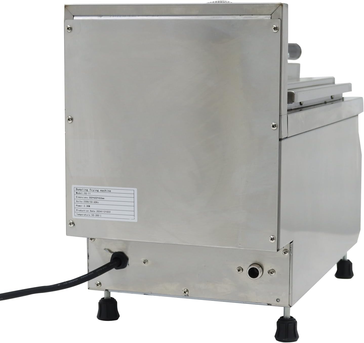 TECHTONGDA Dumpling Frying Machine, 220V Automatic Single Head Fried Dumpling Machine, Pot Paste Electric Baking Pan, Automatic Water Spray, Pancake Maker, Inner Pot Size 12.6 x 8.5 x 2 Inch, 3200W