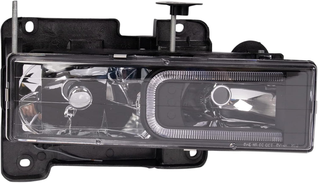 TRQ 8 Piece Front Light Set Lower Marker Lights Parking Lights Upper Reflectors Set LED C Light Bar Driver & Passenger Side Compatible with Chevrolet Tahoe C1500 C2500 C3500 K1500 K2500 K3500 94-99