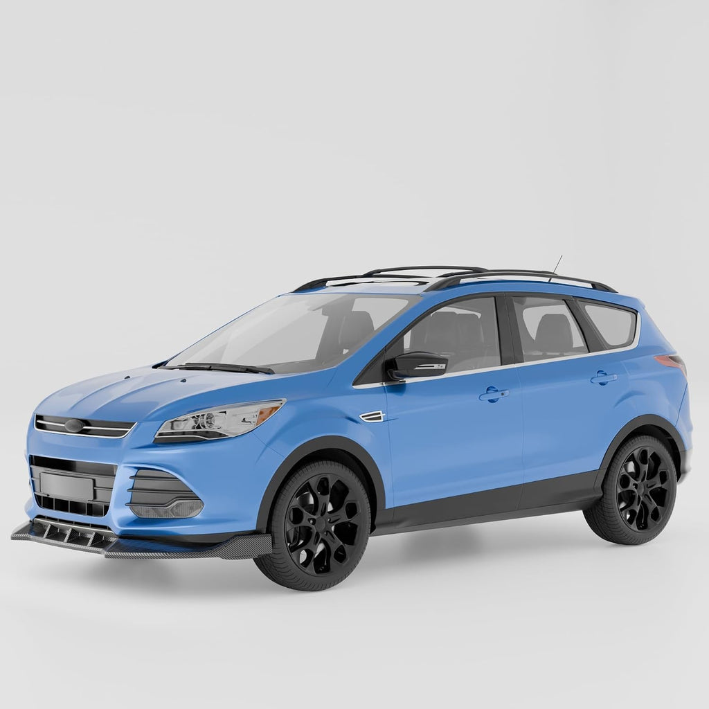 Carbon Fiber Look Front Bumper Lip Splitter Compatible with Ford Escape 2013-2016 Accessories Under Chin Spoiler Body Kit Add On ABS Materia (Carbon Fiber Look)