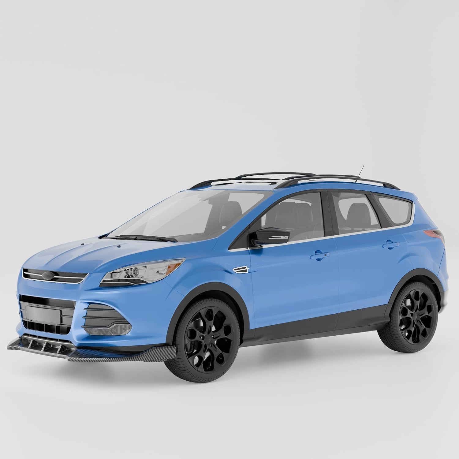 Carbon Fiber Look Front Bumper Lip Splitter Compatible with Ford Escape 2013-2016 Accessories Under Chin Spoiler Body Kit Add On ABS Materia (Carbon Fiber Look)