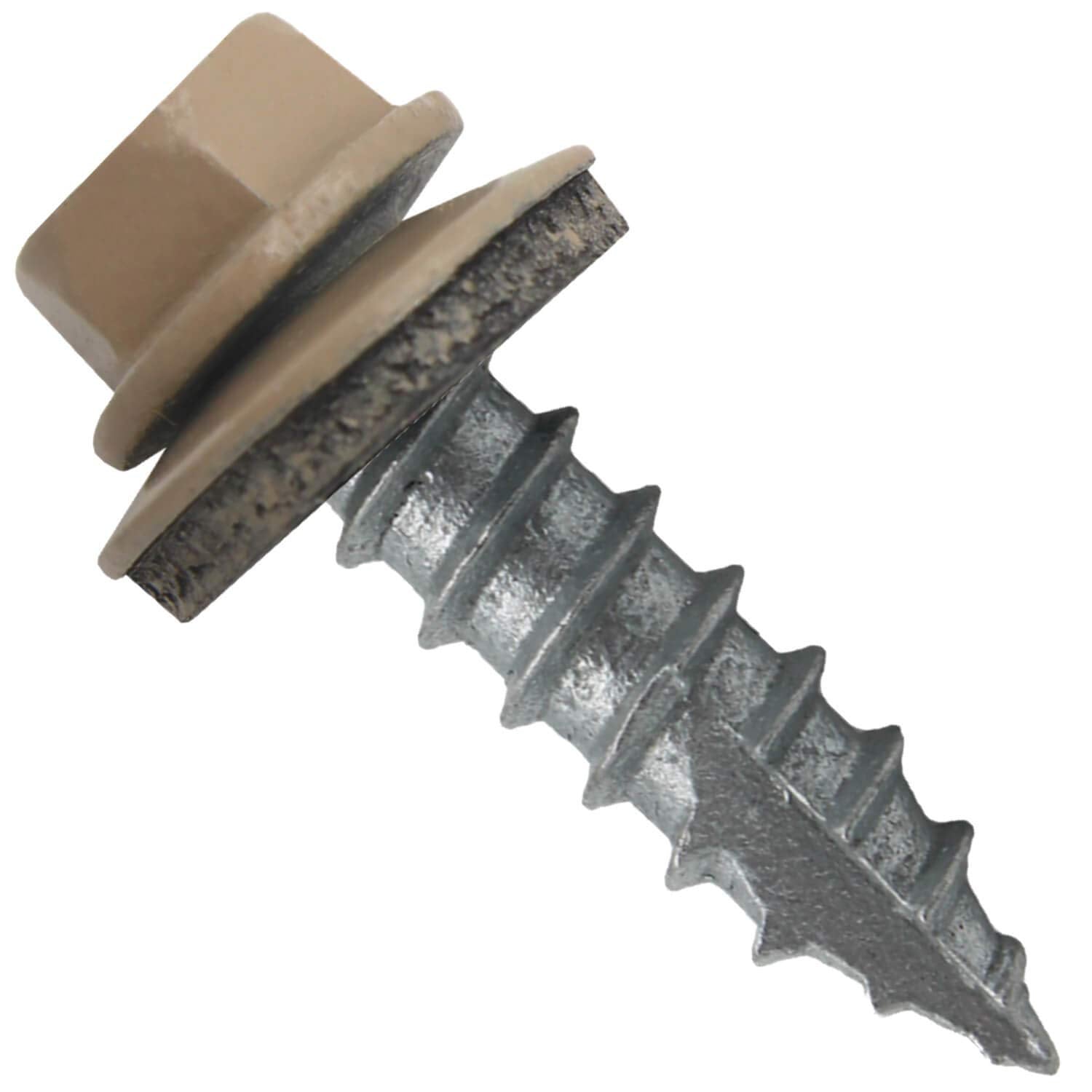 #14 Metal Roofing Screws: (1000) Screws x 1' TAN Hex Head Sheet Metal Roof Screw. Self Starting/Tapping Metal to woodsheet Metal Screws with EPDM Washer. for Corrugated Roofing