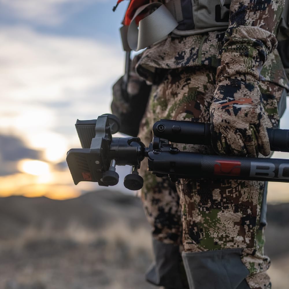 BOG DeathGrip Aluminum Tripod with Durable Frame, Lightweight, Stable Design, Bubble Level, Adjustable Legs, Shooting Rest, and Hands-Free Operation for Hunting, Shooting, and Outdoors