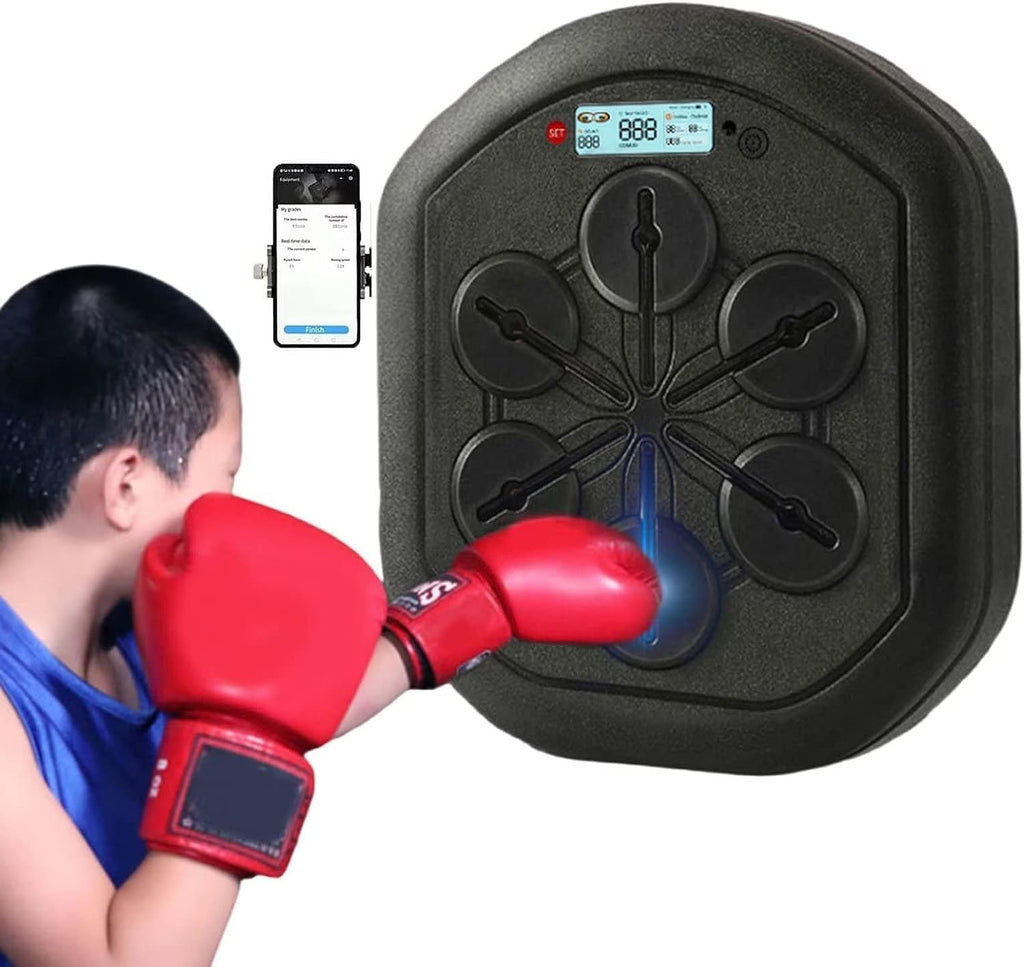 Music Boxing Machine, Music Wall Mounted Intelligent Boxing Wall Target, Follow The Music and Lights, Train Hand-Eye Coordination and Reflexes, for Children and Adults