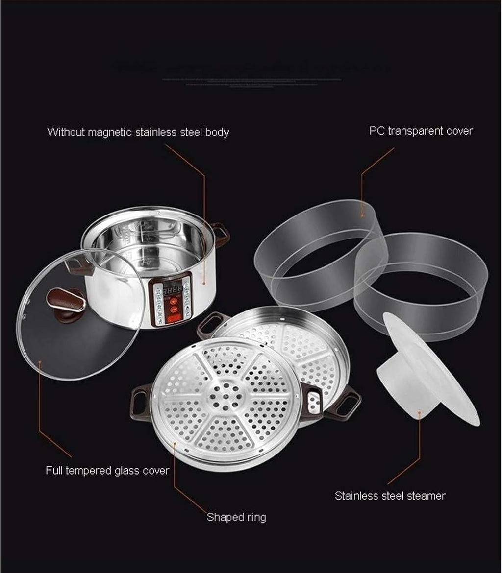 Vegetable Steamer Rice Cooker- Electric Steam Appliance Food Steamer Vegetable Steamer 4 Tier Stackable Auto Shut Off Fast Heating Electric Food Steamer(