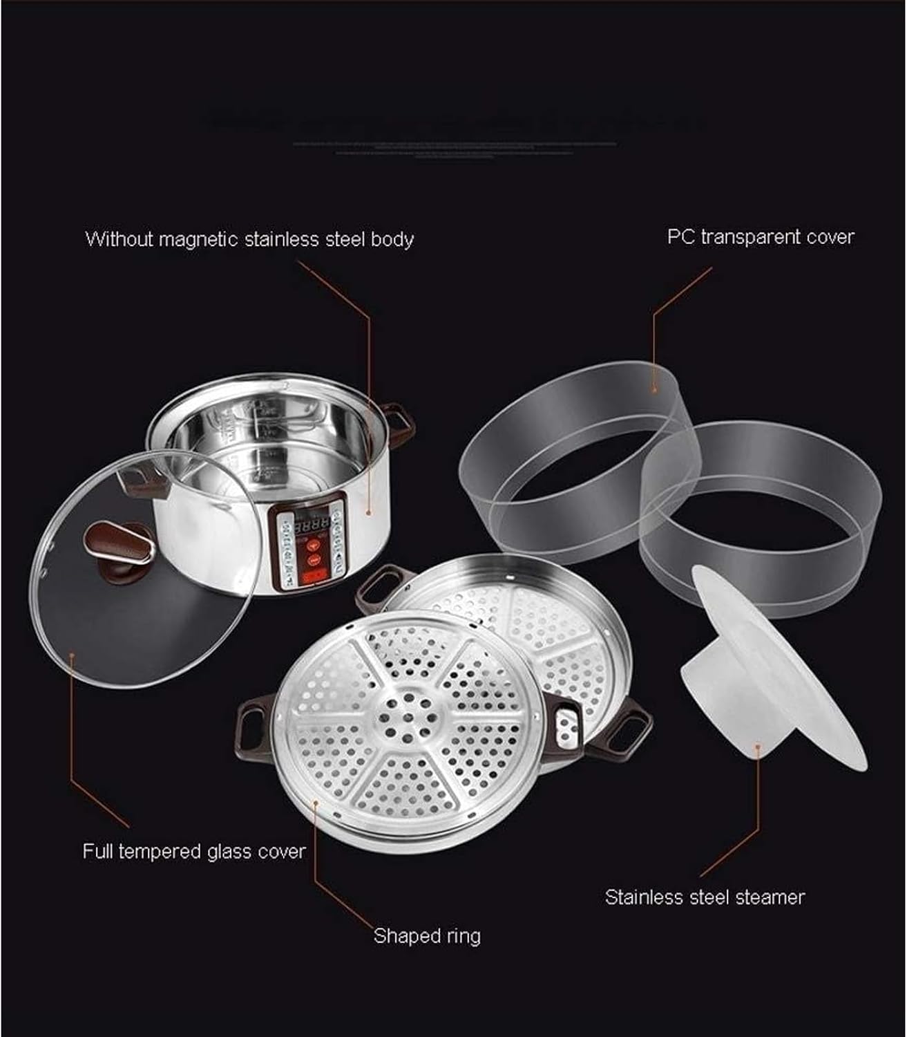 Vegetable Steamer Rice Cooker- Electric Steam Appliance Food Steamer Vegetable Steamer 4 Tier Stackable Auto Shut Off Fast Heating Electric Food Steamer(