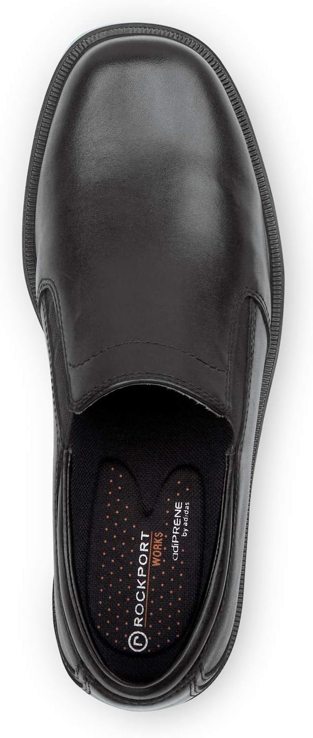 ROCKPORT WORKS Men's Ontario, Black, Twin Gore Dress Style Slip Resistant Soft Toe Work Shoe
