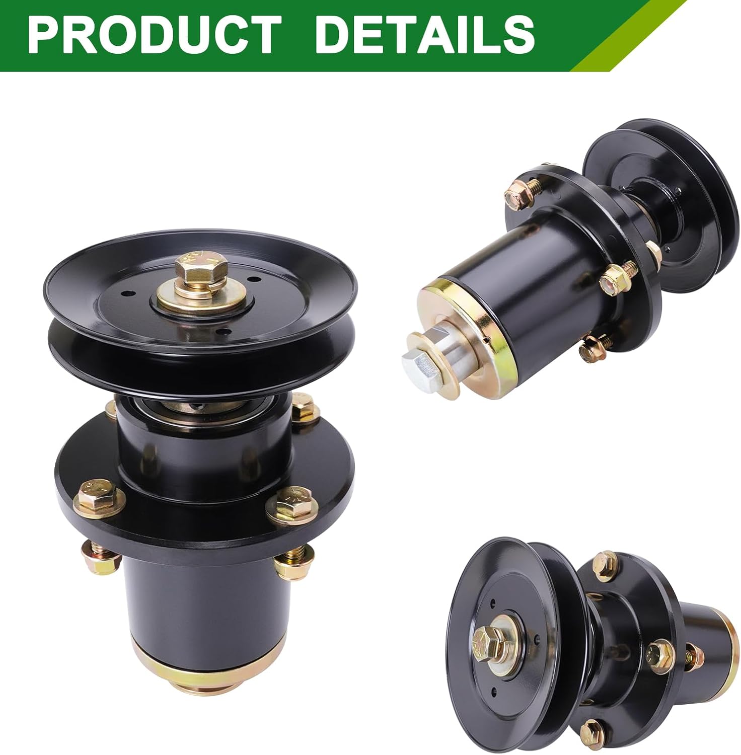 037-6015-50 037-6015-00 Spindle Assembly with 033-6003-00 Pulley - Fits 48 Inch Mower Decks Bad Boy Maverick ZT Elite 48-Inch (3-Pack)