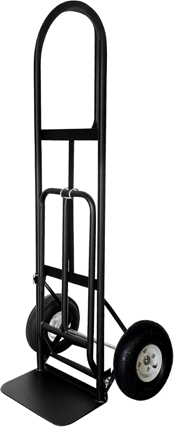 Olympia Tools 800 Lb Sack Hand Truck with Folding Nose, D Handle and 10' Pneumatic Wheels for Home and Office Use