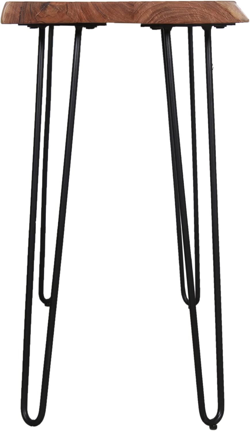 Alaterre Furniture Live Edge Wood Console Table with Hairpin Metal Legs – Rustic Solid Wood Sofa Table, Narrow Entryway Hallway Table, Industrial Farmhouse Media Console for Living Room (48 Inch)