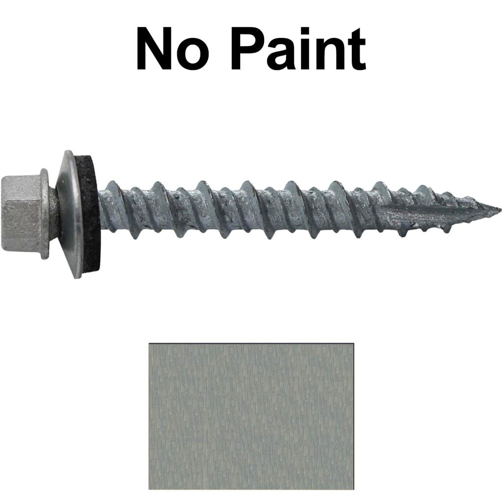 Metal Roofing Screws: (1000) 10 x 1-1/2' Galvanized Hex Head Sheet Metal Roof Screw. Self Starting Metal to Wood siding Screws. EPDM Washer. No Paint