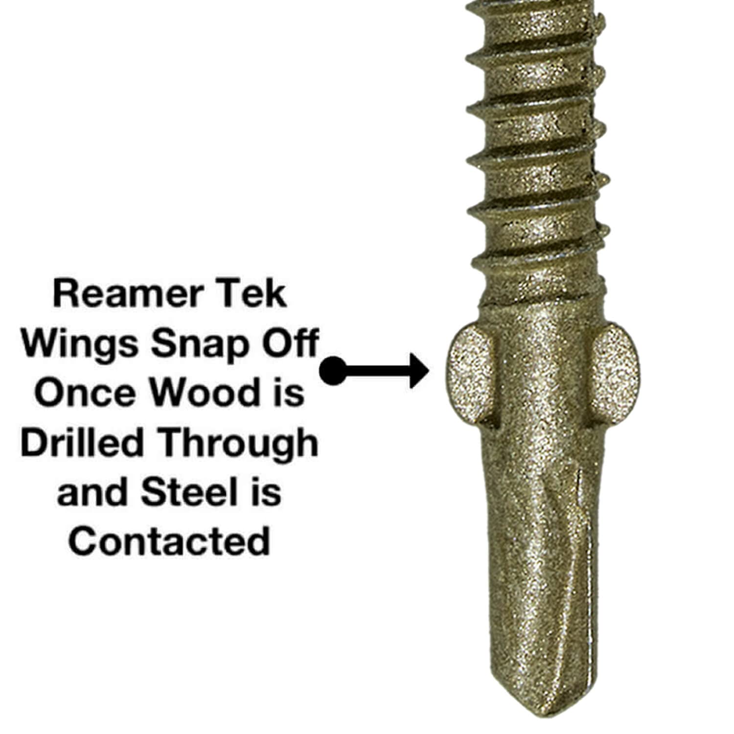 12x2-1/2 Reamer Tek Torx/Star T30 Head - Self-Drilling Wood to Metal Screws - 5 Pound CASE -2475 Screws