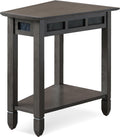 Leick Home 10056-GR Slate Recliner Wedge Table with Shelf, Smoke Gray Oak and Black