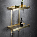 Bathroom Accessories Bathroom Shelf Towel Rack Paper Holder Toilet Brush Holder Towel Ranger Brushed Gold Brass Bath Hardware,Bathroom Shelf C7