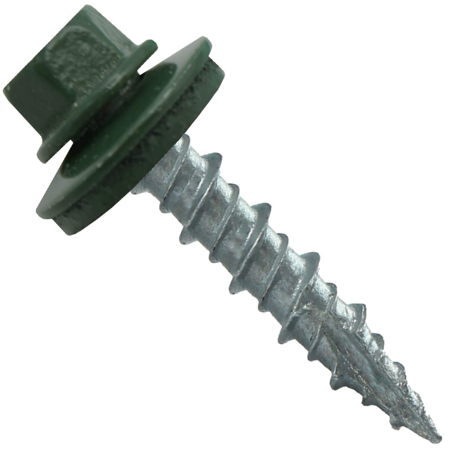 10 x 1 Evergreen Metal Roofing Screws - Hex Washer Head- Self-Starting/Tapping - EPDM Washer. 4 X 250 Bags - 1,000 Screws
