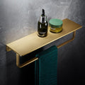 Bathroom Accessories Bathroom Shelf Towel Rack Paper Holder Toilet Brush Holder Towel Ranger Brushed Gold Brass Bath Hardware,Shelf with bar