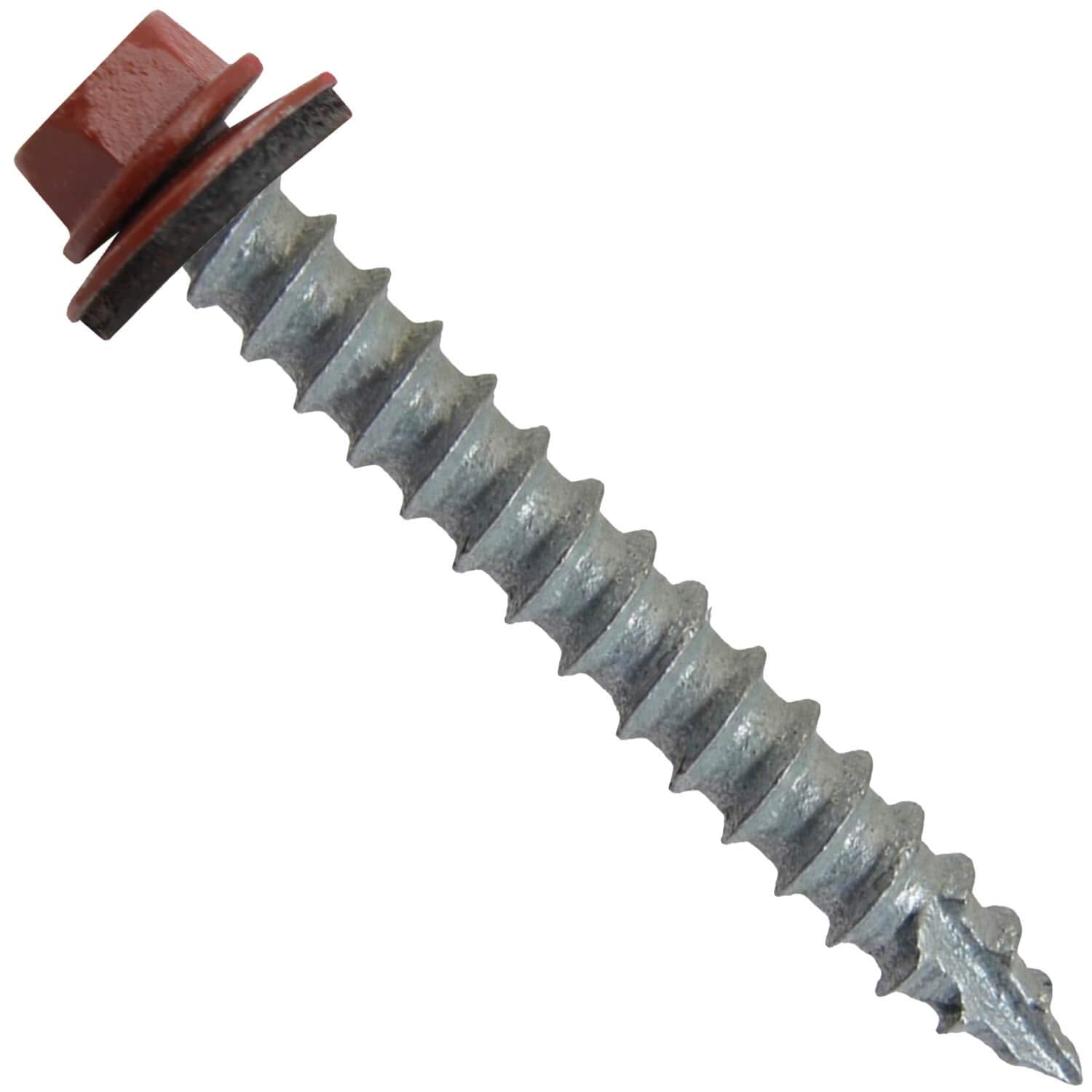 #14 Metal Roofing Screws: (500) Screws x 2' RED Hex Head Sheet Metal Roof Screw. Self Starting/Tapping Metal to woodsheet Metal Screws with EPDM Washer. for Corrugated Roofing