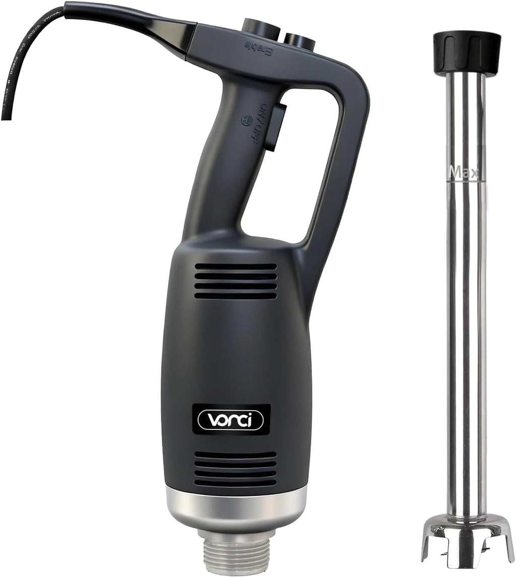 VONCI 750W Commercial Immersion Blender, Handheld Stick Mixer with 18' Detachable Shaft, Variable Speed 8000-19000RPM, Sharp SUS Blade, Extra Heavy Duty Hand Mixer for Restaurant Kitchen.