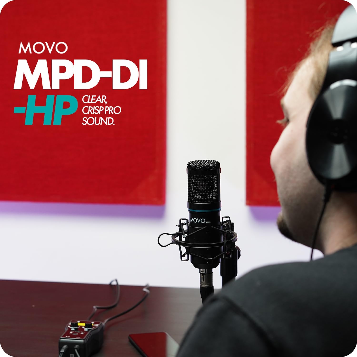 Movo Smartphone Podcast Microphone Bundle for iPhone, iPad - 2X Condenser Microphone, 2X Desktop Mic Stand, 2 Pairs of Studio Headphones, Dual Channel XLR Interface - Studio Mixcfor Streaming Kit