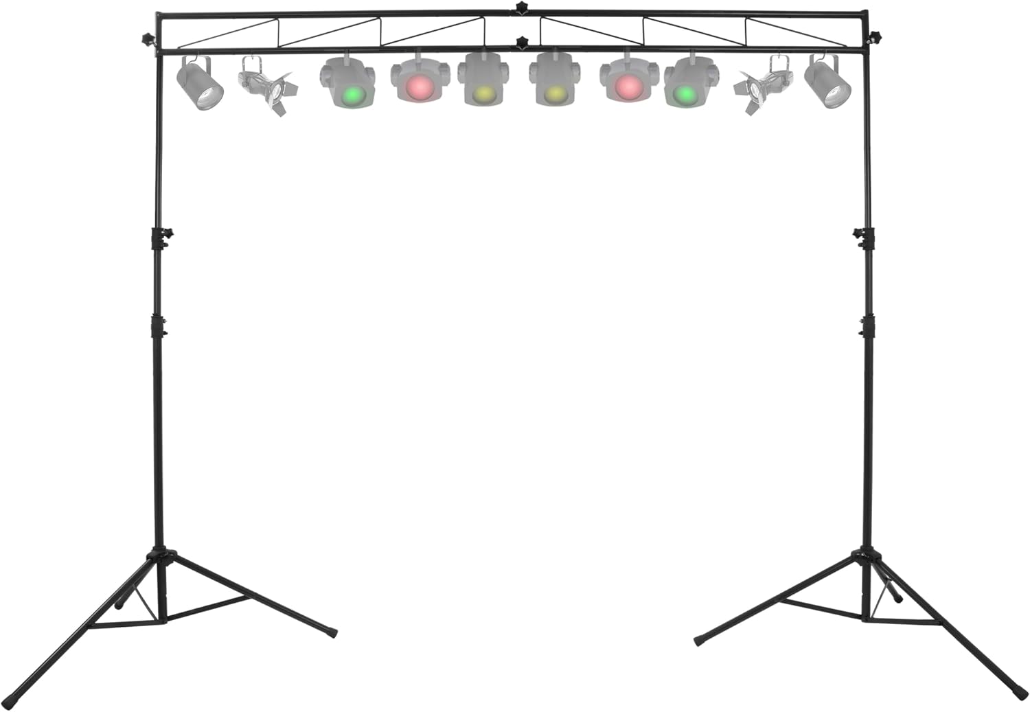 HECASA Lighting Truss Stand System,8Ft Stage Portable DJ Booth Trussing | Stand,Adjustable bracket height,Up to 150Lbs Capacity,Kit for Lighting Stage Platform,Auditoriums,Concert Halls,Clubs and