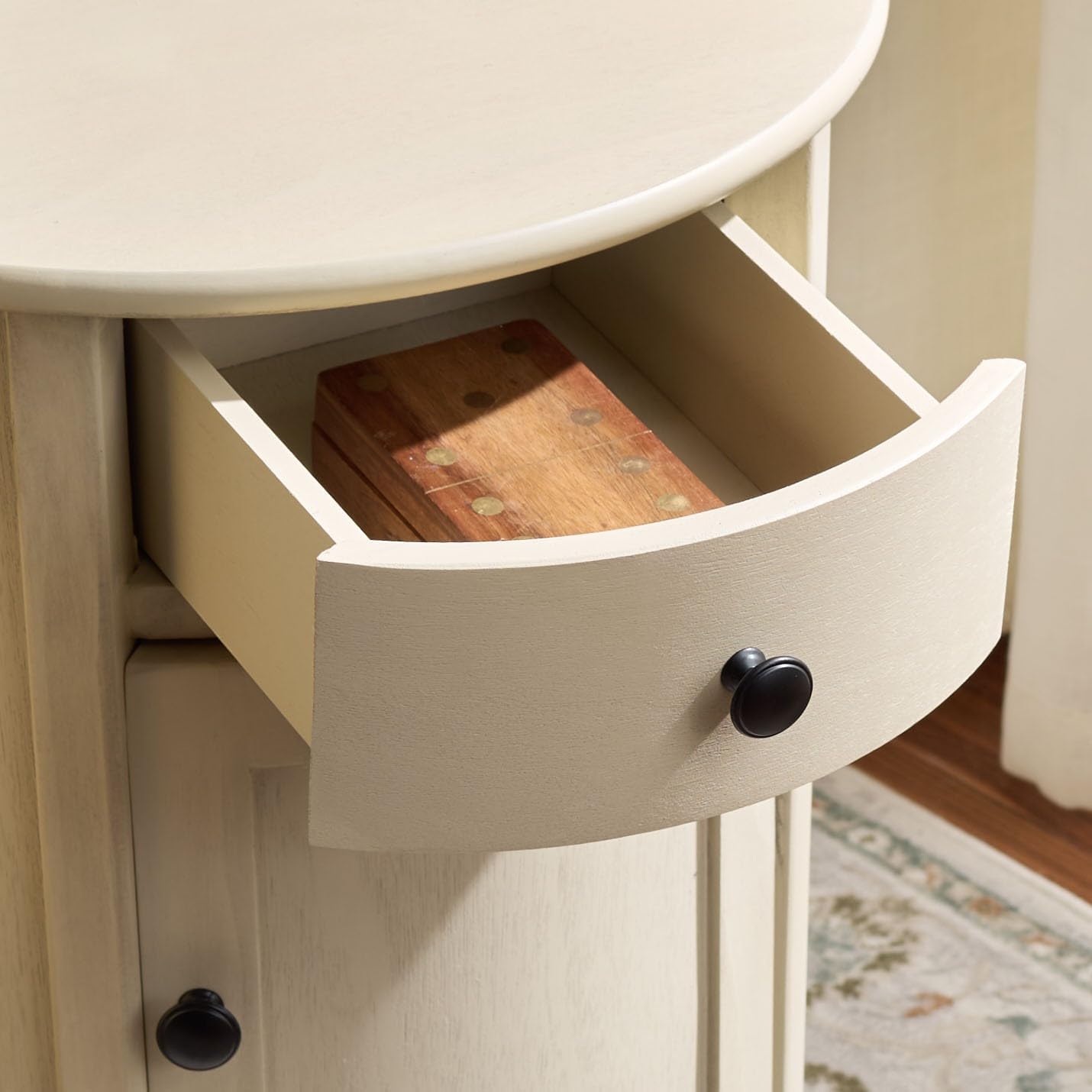 SAFAVIEH Furniture - Tabitha 1-Drawer Accent Table - Sand - Solid Wood - Farmhouse Storage Design - Ideal for Living Room, Entryway, Home Office, 17.7'W x 17.7'D x 26'H - Fully Assembled (AMH5712G)