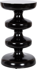 Kate and Laurel Fondi Modern Metal Round Side Table, 12 x 12 x 21, Black, Dorm Living Room Stacked Bubble End Table for Use as Bedroom Nightstand or Outdoor Patio Decor Option