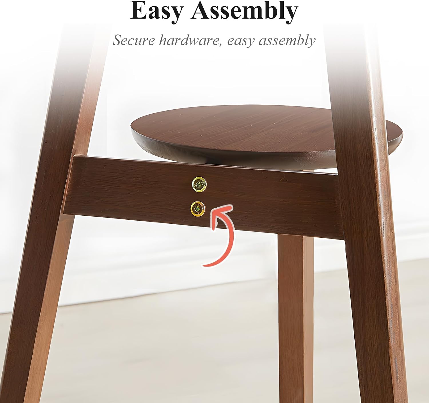 Side Table, 2-Tier Round End Tables Living Room, Mid Century Modern Side Table, Round Nightstand, Oak Accent Table, Small Round Coffee Table, 16.54' Dia.x 23.62' H(Walnut)