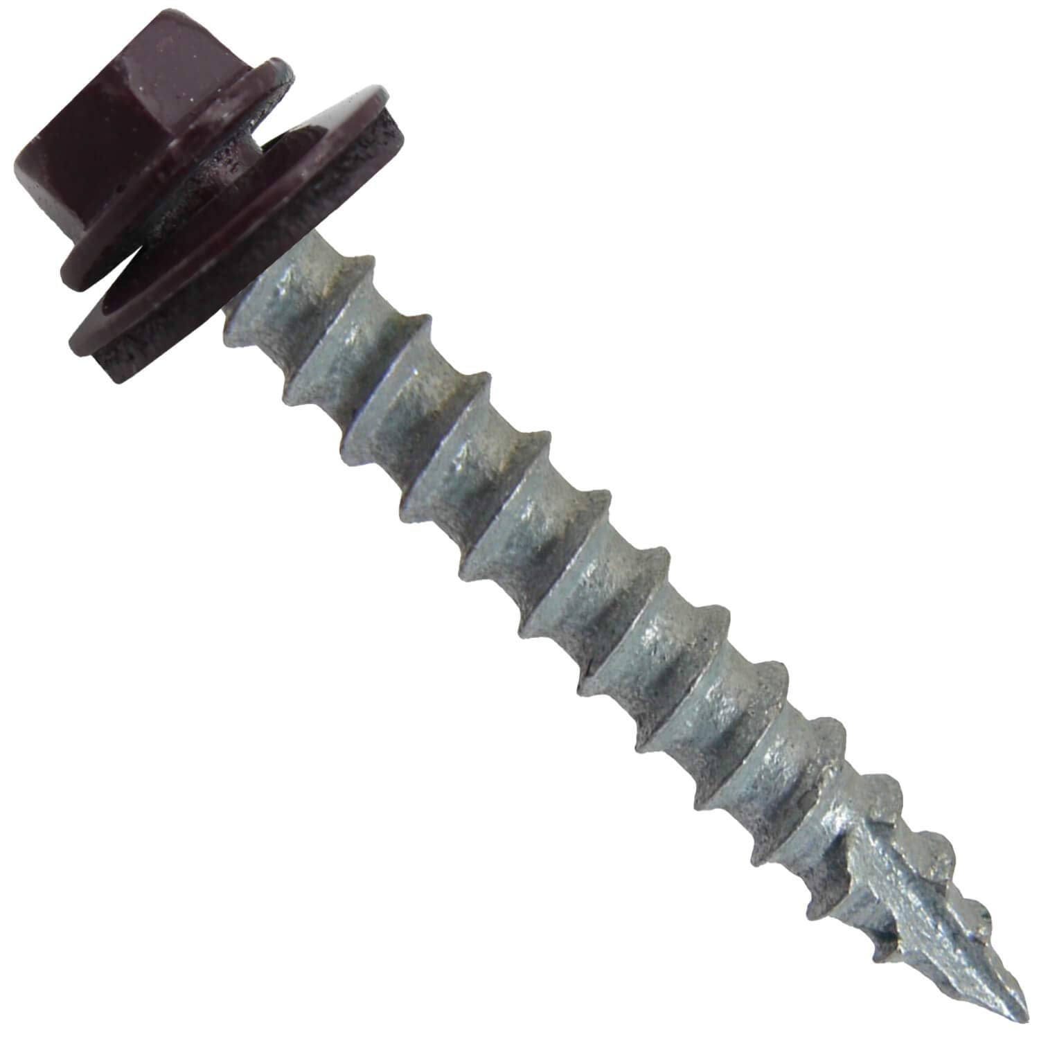 #14 Metal Roofing Screws (750) Screws x 1-1/2' Burgundy Hex Washer Head Sheet Metal Roof Screw. Self Starting/self Tapping Metal to Wood with EPDM Washer. Colored Head. for Corrugated Roofing