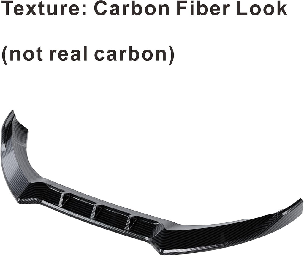 Carbon Fiber Look Front Bumper Lip Splitter Compatible with Ford Escape 2013-2016 Accessories Under Chin Spoiler Body Kit Add On ABS Materia (Carbon Fiber Look)