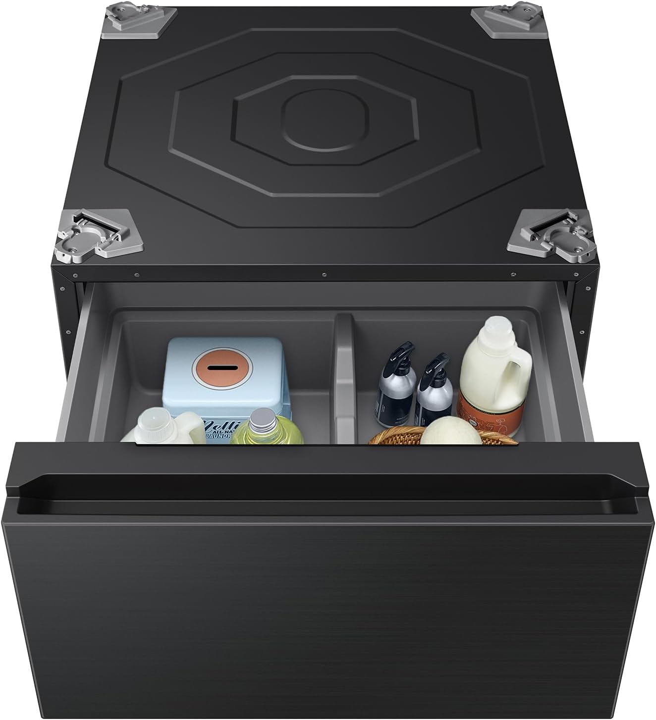 Samsung Bespoke AI Laundry Combo Pedestal with Storage Drawer, Brushed Black, WE702NB/US