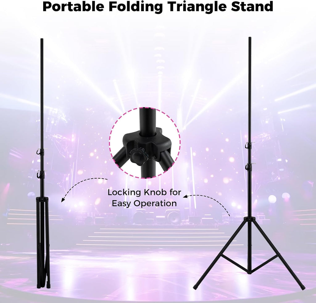 S AFSTAR Lighting Truss Stand System, Heavy Duty DJ Light Stand with 2 Folding Tripods & 12 Mounting Points, Height Adjustable Light Hanging Kit for Music Gear, Stage, Wedding & Concert